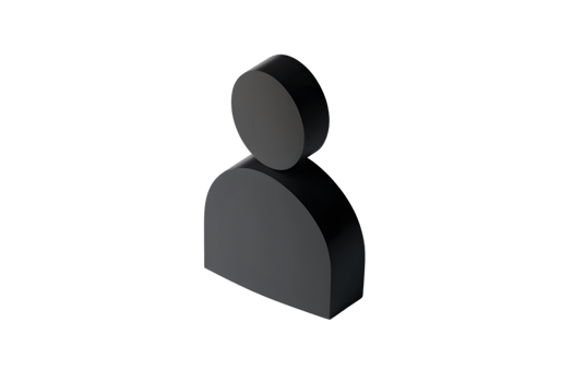 Abstract 3D Human Silhouette Icon Minimalist Design for User Profiles and Interface Elements png