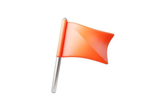 Orange Flag on a Pole Vibrant Signal for Attention Navigation and Marking Purposes in Variou png