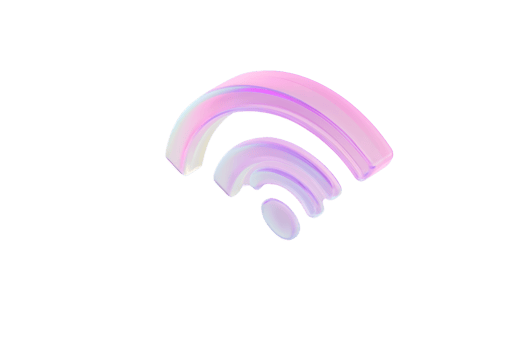 Glowing WiFi Symbol in Pastel Colors Modern Abstract Design for Connectivity and Technology C png