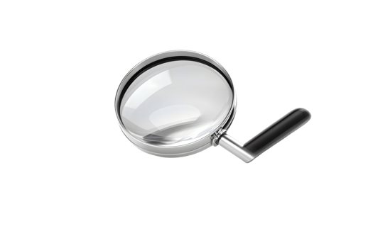 A Magnifying Glass with a Black Handle for Detailed Examination and Investigation png