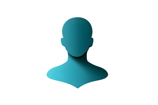 Abstract Teal Silhouette of a Human Head and Shoulders Minimalist Design for Profiles Icons png