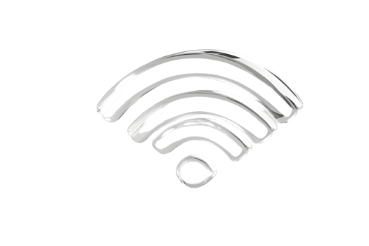 Wireless Connectivity Icon Modern Silver WiFi Symbol on Black Background for Technology and I png