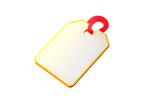 Blank Price Tag with Red String Ideal for Retail Sales and Marketing Graphics png