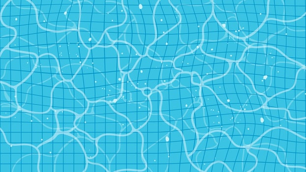 Bright blue swimming pool refreshing water background with copy space vector