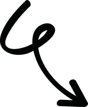 Hand drawn arrow pointing illustration vector