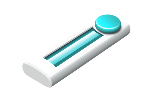 A sleek digital thermometer with a modern design featuring a clear display and a prominent but png