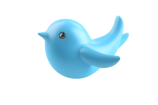 Stylized Blue Bird in Flight Iconic Design for Communication and Social Media Concepts png