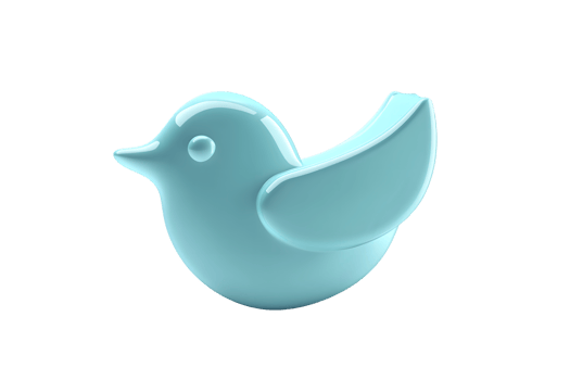 Stylized Blue Bird Icon with Modern Design Ideal for Social Media Communication and Technolo png