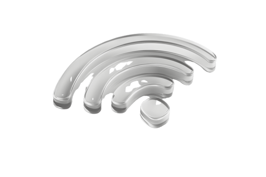 Abstract WiFi Signal Icon in 3D Design png