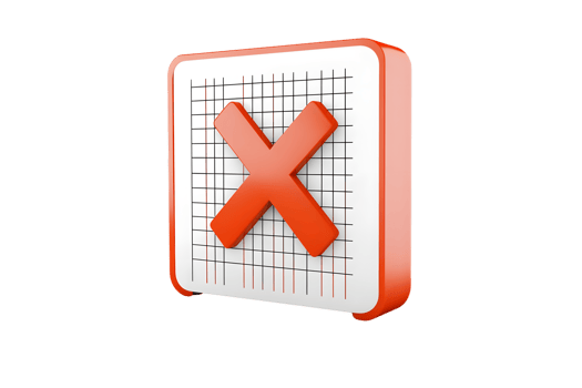 Error Icon with Red X on Grid Background Warning Alert and Notification Symbol for Digital I png