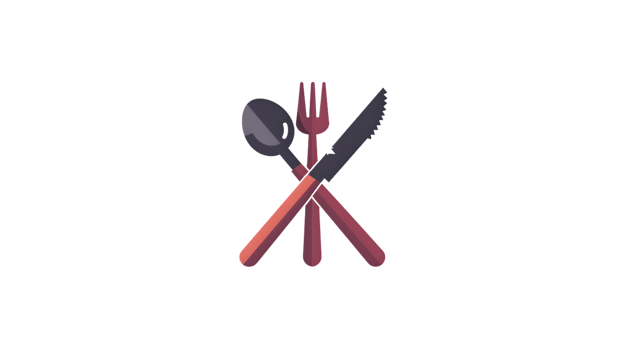 Crossed Cutlery Spoon Fork and Knife Arranged in an Artistic Dining Icon Design for Culinary png