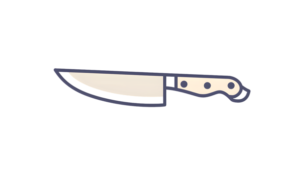 Illustration of a Sharp Knife with Detailed Handle and Blade Ideal for Cooking Food Preparati png