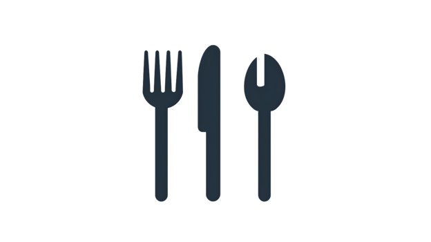 Elegant Dining Utensils Silhouette Fork Knife and Spoon Icons for Culinary Design png