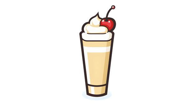 Delicious Milkshake with Whipped Cream and Cherry on Top png