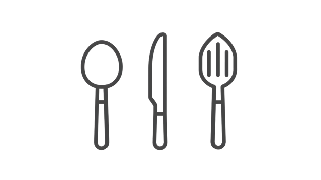 Kitchen Utensils Spoon Knife and Spatula Icons for Cooking and Food Preparation png