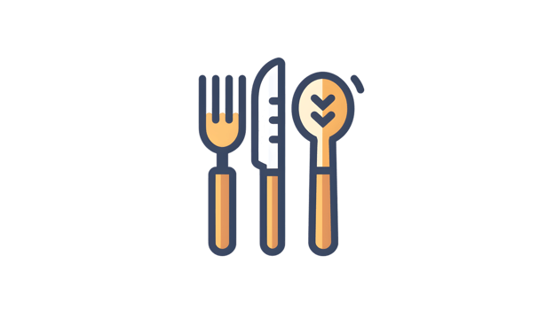 Dining Utensils Fork Knife and Spoon with Heart Design for Culinary Themes png