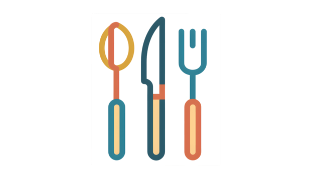 Colorful Cutlery Set Spoon Knife and Fork in Vibrant Design for Culinary Themes png