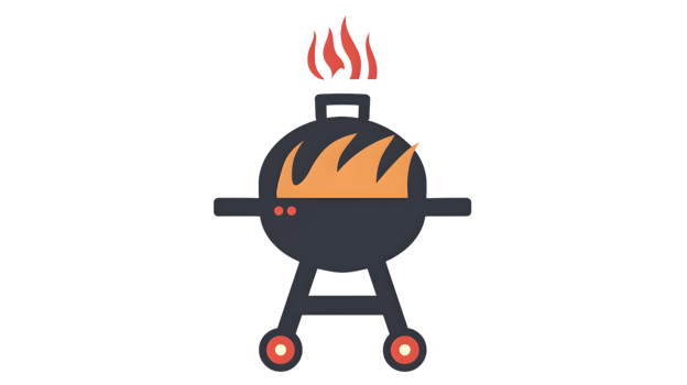 A barbecue grill with flames perfect for cookout and outdoor dining events png