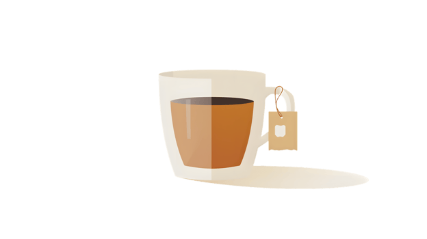 A steaming cup of tea with a tag perfect for cozy moments and relaxation png