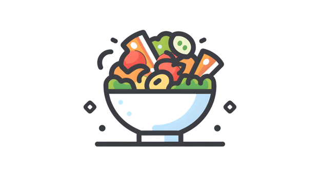 A colorful salad bowl filled with fresh vegetables and vibrant ingredients perfect for health png