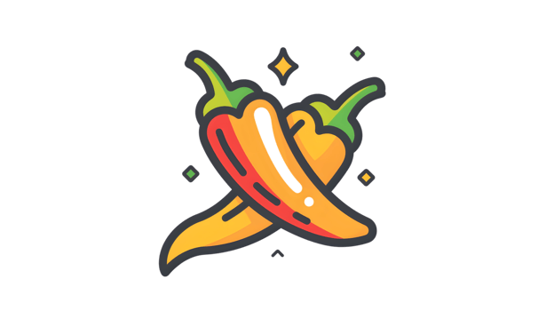 Illustrative Design of Fiery Chili Peppers with Sparkles Ideal for Food Spicy Themes and Cul png