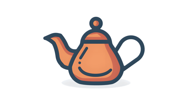 Illustrative Teapot Design with Warm Tones and Simple Lines for Culinary Decorative or Artist png