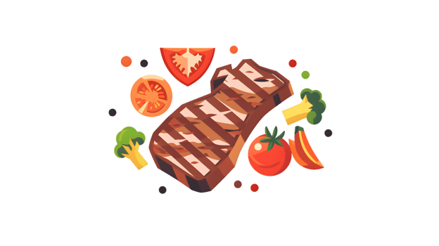 Grilled Steak with Fresh Vegetables A Culinary Delight for Food Enthusiasts and Healthy Eaters png