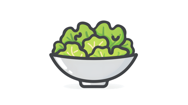 A bowl of fresh green lettuce perfect for health and diet themes png