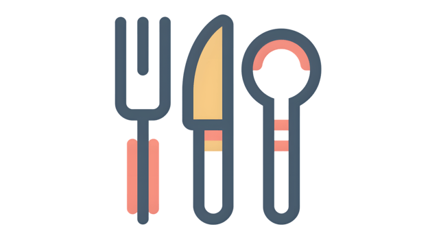 Stylized Cutlery Set Modern Fork Knife and Spoon Design for Culinary Themes png