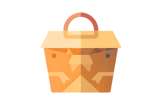 Illustrative Design of a Takeaway Container with Food Inside Ideal for Culinary and Restaurant png
