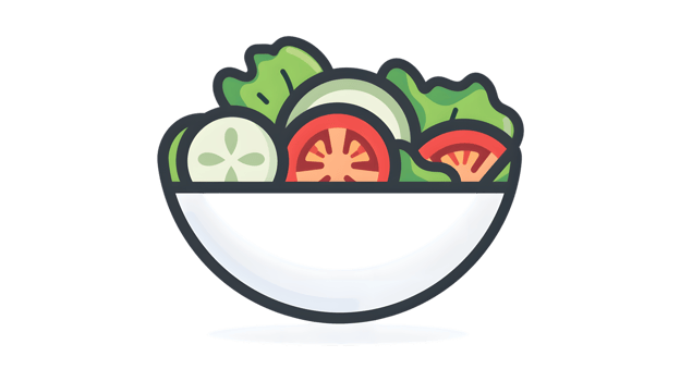 A fresh salad bowl filled with vibrant vegetables perfect for health and nutrition themes png