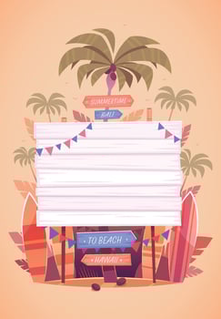 hawaiian beach summer vector