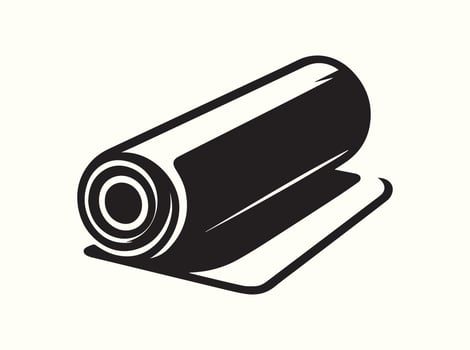 Baking Isolated Baking Parchment Roll Silhouette on White vector