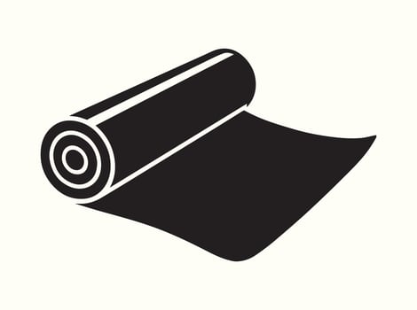 Solid Black Silhouette of a Roll of Baking Parchment vector