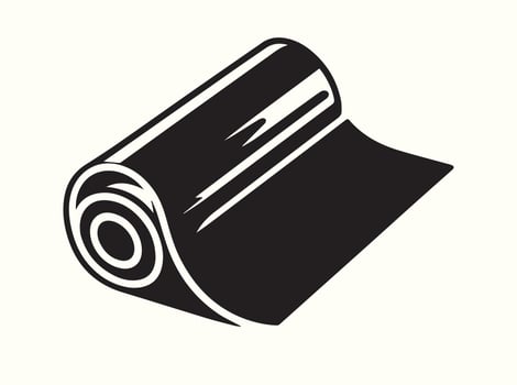 Solid Black Icon of a Baking Parchment Roll vector