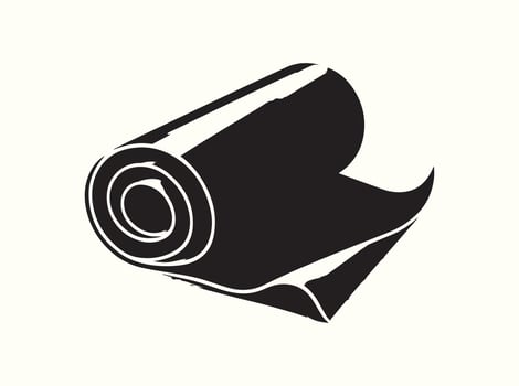 Simple and Clean Black Silhouette of a Parchment Roll vector