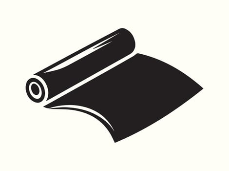 Black Silhouette of a Kitchen Baking Paper Roll vector