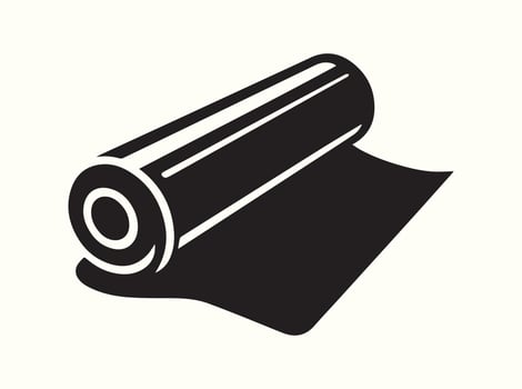 Baking Paper Roll Silhouette, Simple Black Design vector