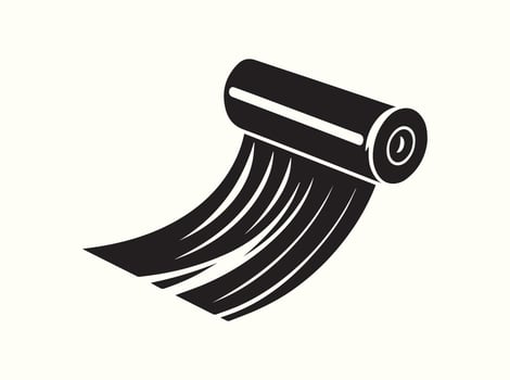 Plastic Wrap Roll Isolated Black Silhouette Illustration vector