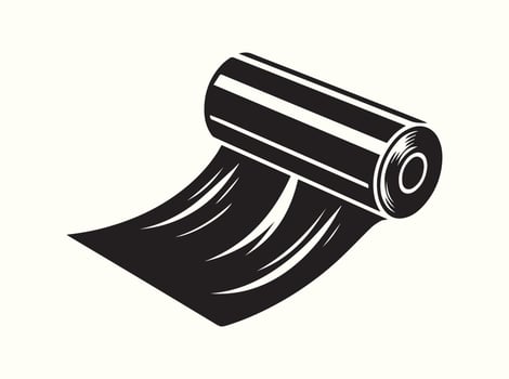 Simple Black Silhouette of a Roll of Cling Film vector
