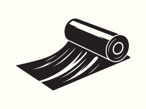 Black Silhouette of Plastic Wrap Roll Isolated on White vector