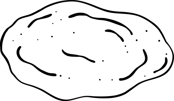 Cute Water Pond Hand Drawn Doodle Outline Black and White png