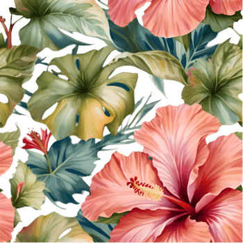 Seamless floral hibiscus design for creative and artistic work. . png