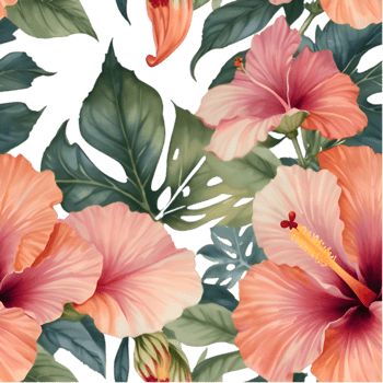 Beautiful hibiscus flower seamless design for digital backgrounds. . png