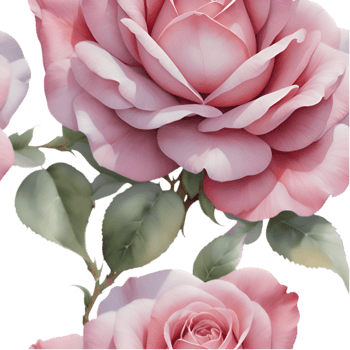 Trendy Seamless Rose Flower Pattern Clipart for Fashionable Art. . png