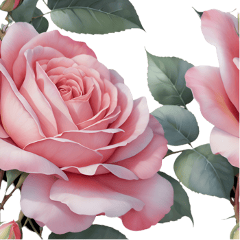 Elegant Seamless Rose Flower Pattern Clipart for Fashion Projects. . png