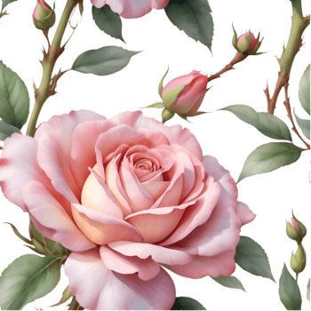 Intricate Seamless Rose Flower Pattern Clipart for Creative Works. . png