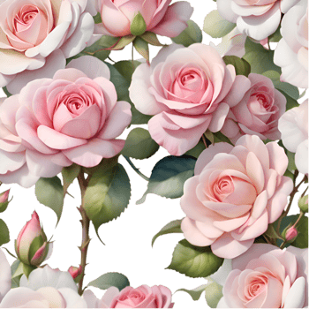 Romantic Seamless Rose Flower Pattern Clipart for Home Decorations. . png