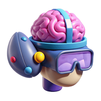 stunning contemporary A brain-computer interface connecting a human mind to a virtual world, surreal, psychedelic style premium png