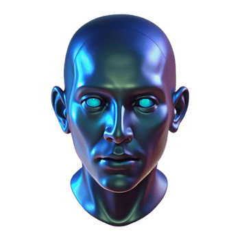 serene artistic A holographic projection of a human face flickers in the darkness of a deserted spaceship. Mystery sci-fi style, dim lighting, eerie atmosphere 4K png